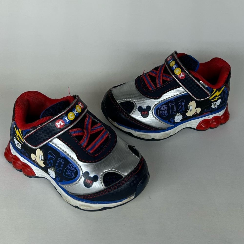 VTG 90s Y2K Disney Mickey Mouse Sz 5 Toddler Velcro Sneakers Light Up Shoes